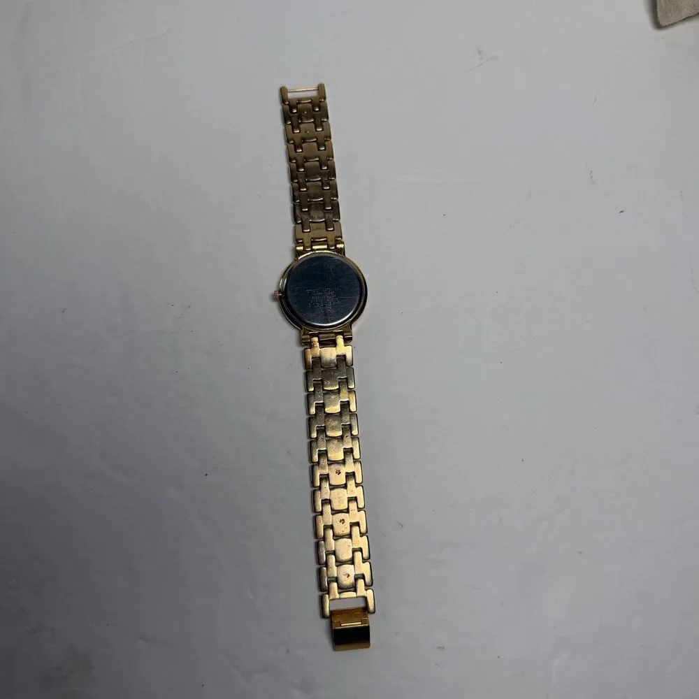 Citizen Elegance Women's Gold Tone Quartz Watch Black Dial Date Japan AS IS